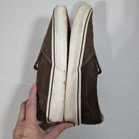 Vans Classic Slip on Sherpa lined shoes size men 7 woman 8.5 Brown main image 5